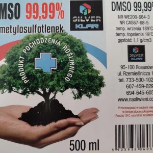 DMSO szklana butelka 500 ml czystość 99,99%